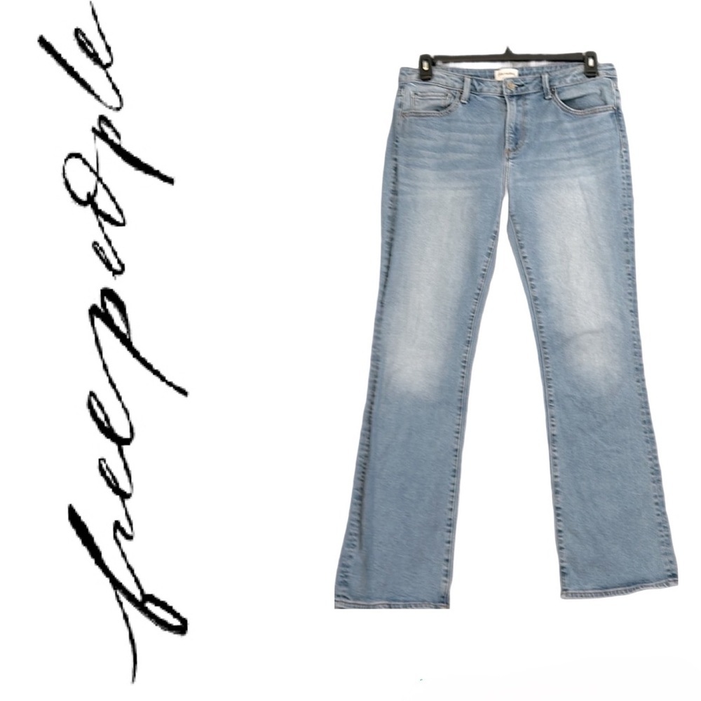 Anthropologie Womens Driftwood Kelly Light Blue Bootcut Jeans Size:32 - Picture 2 of 11